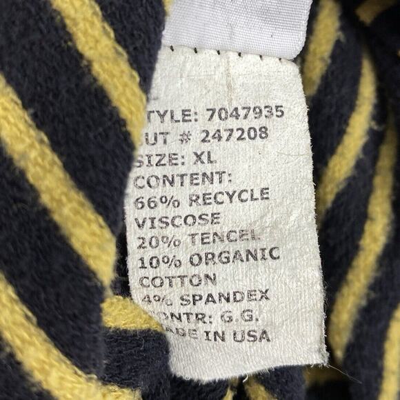 Cut Loose Top Women Size XL Gold Black Striped Long Sleeve Pullover - Picture 6 of 8